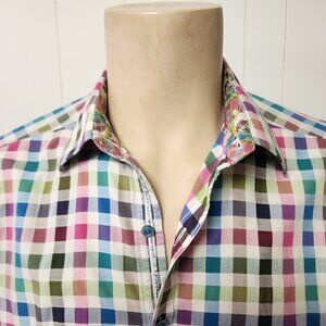 Robert Graham shirt XL men's multi color check cotton
